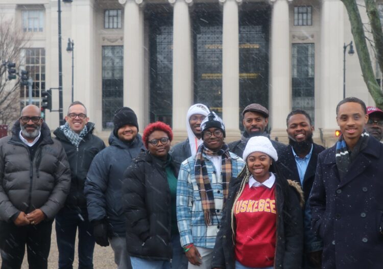MIT faculty with Tuskegee University students and faculty visiting MIT in January 2022. Left to right: Larry Sass