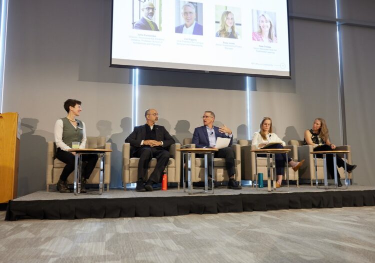 A panel at the 2023 Sustainability Connect event featured Director of Sustainability Julie Newman (left)
