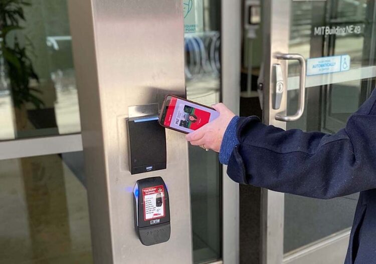 The MIT Mobile ID can be used just like a physical ID card on campus to access spaces